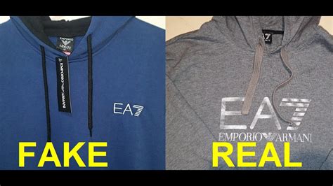 Real vs Fake EA7 Hoodie. How to spot fake Emporio Armani 7  